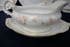 BAWO & DOTTER  AUTUMN VINE, BLUE FLORAL-   GRAVY BOAT & UNDERPLATE  #1     .....   http://jaapiesfinechinastore.com