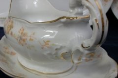 BAWO & DOTTER  AUTUMN VINE, BLUE FLORAL-   GRAVY BOAT & UNDERPLATE  #1     .....   http://jaapiesfinechinastore.com