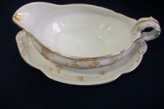 BAWO & DOTTER  AUTUMN VINE, BLUE FLORAL-   GRAVY BOAT & UNDERPLATE  #1     .....   https://www.jaapiesfinechinastore.com