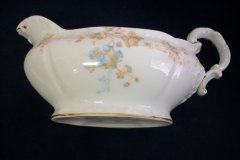 BAWO & DOTTER  AUTUMN VINE, BLUE FLORAL-   GRAVY BOAT & UNDERPLATE  #1     .....   http://jaapiesfinechinastore.com