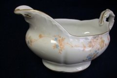 BAWO & DOTTER  AUTUMN VINE, BLUE FLORAL-   GRAVY BOAT & UNDERPLATE  #1     .....   http://jaapiesfinechinastore.com