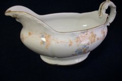 BAWO & DOTTER  AUTUMN VINE, BLUE FLORAL-   GRAVY BOAT & UNDERPLATE  #1     .....   http://jaapiesfinechinastore.com