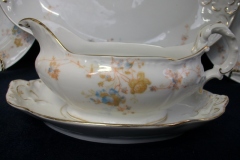 BAWO & DOTTER  AUTUMN VINE, BLUE FLORAL-   GRAVY BOAT & UNDERPLATE  #2     .....   https://www.jaapiesfinechinastore.com