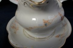 BAWO & DOTTER  AUTUMN VINE, BLUE FLORAL-   GRAVY BOAT & UNDERPLATE  #2     .....   http://jaapiesfinechinastore.com