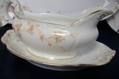BAWO & DOTTER  AUTUMN VINE, BLUE FLORAL-   GRAVY BOAT & UNDERPLATE  #2     .....   http://jaapiesfinechinastore.com