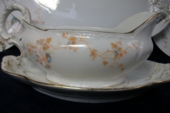 BAWO & DOTTER  AUTUMN VINE, BLUE FLORAL-   GRAVY BOAT & UNDERPLATE  #2     .....   https://www.jaapiesfinechinastore.com