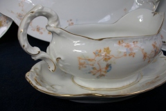 BAWO & DOTTER  AUTUMN VINE, BLUE FLORAL-   GRAVY BOAT & UNDERPLATE  #2     .....   https://www.jaapiesfinechinastore.com