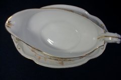 BAWO & DOTTER  AUTUMN VINE, BLUE FLORAL-   GRAVY BOAT & UNDERPLATE  #2     .....   http://jaapiesfinechinastore.com