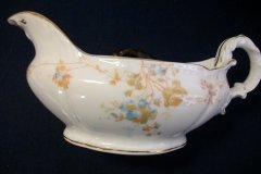 BAWO & DOTTER  AUTUMN VINE, BLUE FLORAL-   GRAVY BOAT & UNDERPLATE  #2     .....   http://jaapiesfinechinastore.com