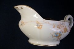 BAWO & DOTTER  AUTUMN VINE, BLUE FLORAL-   GRAVY BOAT & UNDERPLATE  #2     .....   http://jaapiesfinechinastore.com