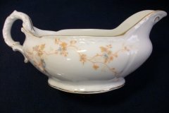 BAWO & DOTTER  AUTUMN VINE, BLUE FLORAL-   GRAVY BOAT & UNDERPLATE  #2     .....   http://jaapiesfinechinastore.com