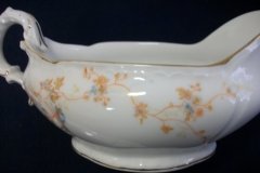 BAWO & DOTTER  AUTUMN VINE, BLUE FLORAL-   GRAVY BOAT & UNDERPLATE  #2     .....   http://jaapiesfinechinastore.com