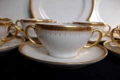 BAWO & DOTTER (ELITE WORKS) GREEK KEY- SOUP CUPS & SAUCERS  ..... http://jaapiesfinechinastore.com