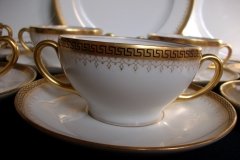 BAWO & DOTTER (ELITE WORKS) GREEK KEY- SOUP CUPS & SAUCERS  ..... http://jaapiesfinechinastore.com