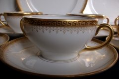 BAWO & DOTTER (ELITE WORKS) GREEK KEY- SOUP CUPS & SAUCERS  ..... http://jaapiesfinechinastore.com