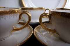 BAWO & DOTTER (ELITE WORKS) GREEK KEY- SOUP CUPS & SAUCERS  ..... http://jaapiesfinechinastore.com