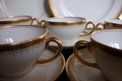 BAWO & DOTTER (ELITE WORKS) GREEK KEY- SOUP CUPS & SAUCERS  ..... http://jaapiesfinechinastore.com