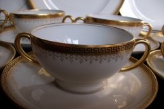 BAWO & DOTTER (ELITE WORKS) GREEK KEY- SOUP CUPS & SAUCERS  ..... http://jaapiesfinechinastore.com