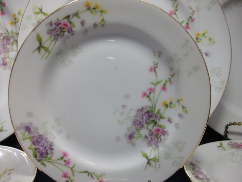 BAWO & DOTTER  PURPLE ASTER & YELLOW/ PINK FLOWERS-  BREAD & BUTTER PLATE  6 1/4"   ..... http://jaapiesfinechinastore.com