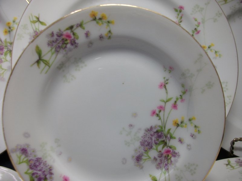 BAWO & DOTTER  PURPLE ASTER & YELLOW/ PINK FLOWERS-  BREAD & BUTTER PLATE  6 1/4"   ..... http://jaapiesfinechinastore.com