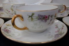 WM GUERIN/BAWO & DOTTER PURPLE ASTER & YELLOW/ PINK FLORAL SPRAYS- CUP SAUCER ..... http://jaapiesfinechinastore.com