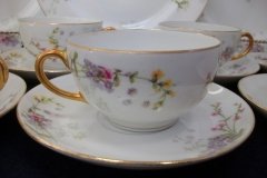 WM GUERIN/BAWO & DOTTER PURPLE ASTER & YELLOW/ PINK FLORAL SPRAYS- CUP SAUCER ..... http://jaapiesfinechinastore.com