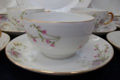WM GUERIN/BAWO & DOTTER PURPLE ASTER & YELLOW/ PINK FLORAL SPRAYS- CUP SAUCER ..... http://jaapiesfinechinastore.com