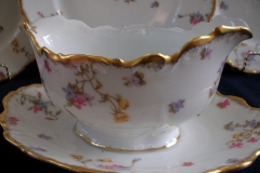 BAWO & DOTTER (ELITE WORKS) SCATTERED FLOWERS-GRAVY BOAT with ATTACHED UNDERPLATE  .....   https://www.jaapiesfinechinastore.com