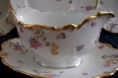 BAWO & DOTTER (ELITE WORKS) SCATTERED FLOWERS-GRAVY BOAT with ATTACHED UNDERPLATE  .....   http://jaapiesfinechinastore.com