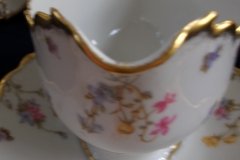 BAWO & DOTTER (ELITE WORKS) SCATTERED FLOWERS-GRAVY BOAT with ATTACHED UNDERPLATE  .....   http://jaapiesfinechinastore.com