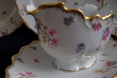 BAWO & DOTTER (ELITE WORKS) SCATTERED FLOWERS-GRAVY BOAT with ATTACHED UNDERPLATE  .....   http://jaapiesfinechinastore.com