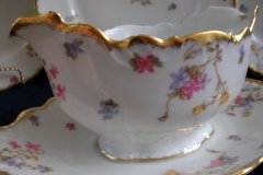 BAWO & DOTTER (ELITE WORKS) SCATTERED FLOWERS-GRAVY BOAT with ATTACHED UNDERPLATE  .....   http://jaapiesfinechinastore.com