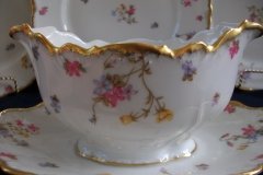BAWO & DOTTER (ELITE WORKS) SCATTERED FLOWERS-GRAVY BOAT with ATTACHED UNDERPLATE  .....   http://jaapiesfinechinastore.com