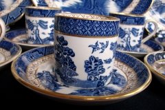 BOOTHS REAL OLD WILLOW A8025- BOOTHS REAL OLD WILLOW- COFFEE CAN & SAUCER .....   http://jaapiesfinechinastore.com