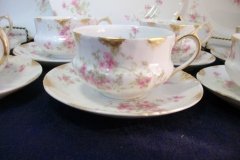 CHARLES FIELD HAVILAND/GDA WILD GERANIUM PINK-  CUP & SAUCER     .....   http://jaapiesfinechinastore.com