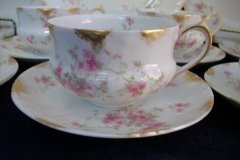 CHARLES FIELD HAVILAND/GDA WILD GERANIUM PINK-  CUP & SAUCER     .....   http://jaapiesfinechinastore.com