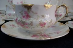 CHARLES FIELD HAVILAND/GDA WILD GERANIUM PINK-  CUP & SAUCER     .....   http://jaapiesfinechinastore.com