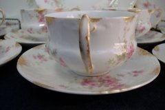 CHARLES FIELD HAVILAND/GDA WILD GERANIUM PINK-  CUP & SAUCER     .....   http://jaapiesfinechinastore.com