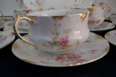 CHARLES FIELD HAVILAND/GDA WILD GERANIUM PINK-  CUP & SAUCER     .....   http://jaapiesfinechinastore.com