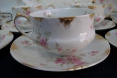 CHARLES FIELD HAVILAND/GDA WILD GERANIUM PINK-  CUP & SAUCER     .....   http://jaapiesfinechinastore.com
