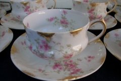 CHARLES FIELD HAVILAND/GDA WILD GERANIUM PINK-  CUP & SAUCER     .....   http://jaapiesfinechinastore.com
