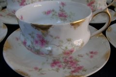 CHARLES FIELD HAVILAND/GDA WILD GERANIUM PINK-  CUP & SAUCER     .....   http://jaapiesfinechinastore.com