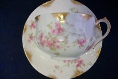 CHARLES FIELD HAVILAND/GDA WILD GERANIUM PINK-  CUP & SAUCER     .....   http://jaapiesfinechinastore.com