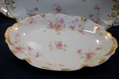 CHARLES FIELD HAVILAND/GDA WILD GERANIUM PINK-  RELISH DISH     .....   http://jaapiesfinechinastore.com