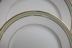 CHARLES MARTIN (CM) GREEN GREEK KEY-  BREAD & BUTTER PLATES 6 3/8"      ..... http://jaapiesfinechinastore.com