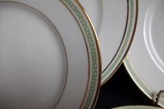 CHARLES MARTIN (CM) GREEN GREEK KEY-  BREAD & BUTTER PLATES 6 3/8"      ..... https://www.jaapiesfinechinastore.com