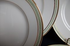 CHARLES MARTIN (CM) GREEN GREEK KEY-  BREAD & BUTTER PLATES 6 3/8"      ..... http://jaapiesfinechinastore.com