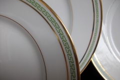 CHARLES MARTIN (CM) GREEN GREEK KEY-  BREAD & BUTTER PLATES 6 3/8"      ..... https://www.jaapiesfinechinastore.com