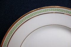 CHARLES MARTIN (CM) GREEN GREEK KEY-  BREAD & BUTTER PLATES 6 3/8"      ..... http://jaapiesfinechinastore.com