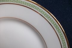 CHARLES MARTIN (CM) GREEN GREEK KEY-  BREAD & BUTTER PLATES 6 3/8"      ..... http://jaapiesfinechinastore.com